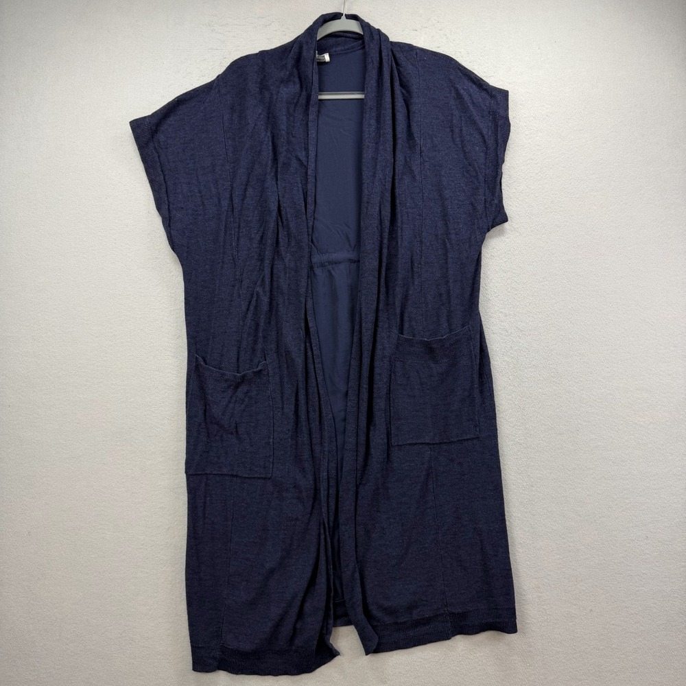 Saturday Sunday‎ Anthropologie Cardigan Navy One Size Long Open Front Tie Back